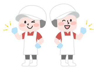 厨房で働く男女スタッフ