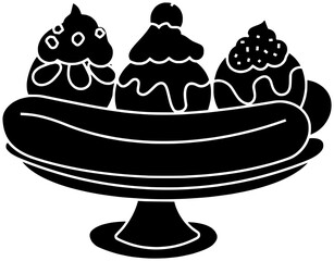 ice illustration cream silhouette sundae logo sweet icon food outline dessert summer cart cone shop tasty wheel business frozen shape or vector graphic background