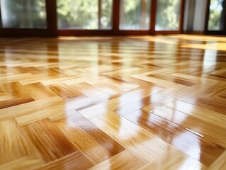intricate herringbone patterns in polished wood floor create a stunning backdrop, showcasing the craftsmanship and elegance of contemporary interior design elements