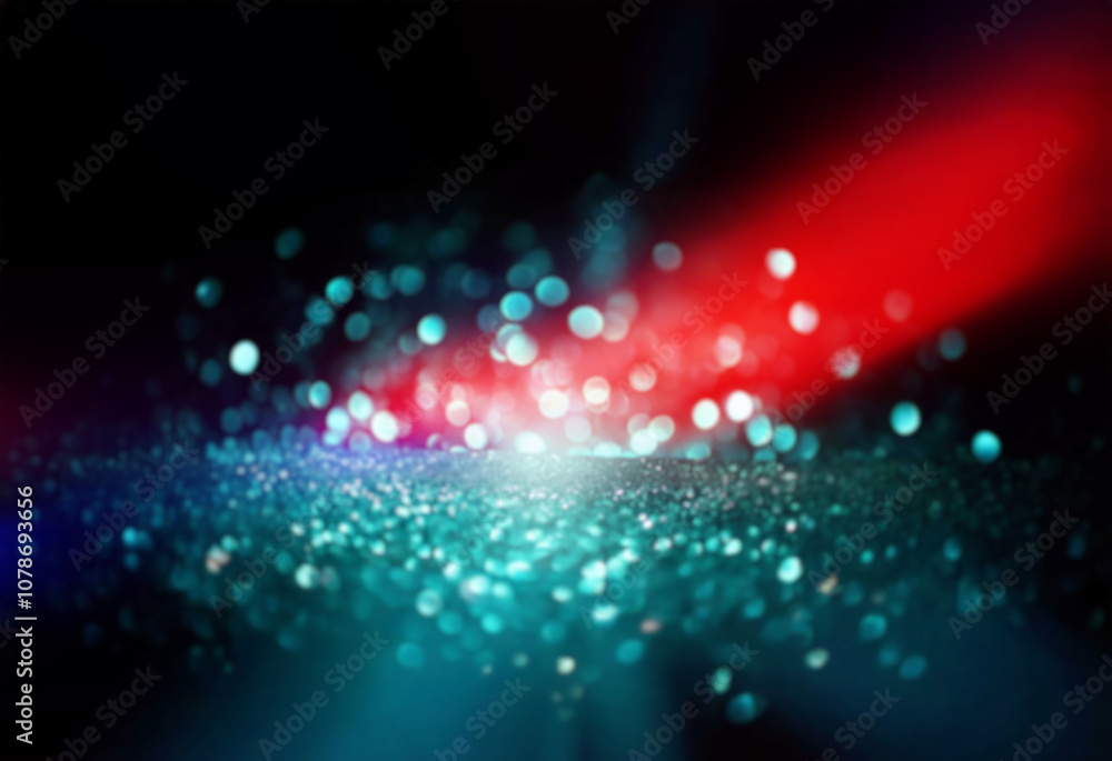Poster Abstract teal bokeh with a shimmery texture.