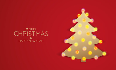 Vector illustration of Christmas and New Years. Christmas composition with decorative christmas trees.
