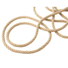 Obraz premium Twisted Natural Fiber Rope isolated on transparent background cutout, PNG file, Cutout file