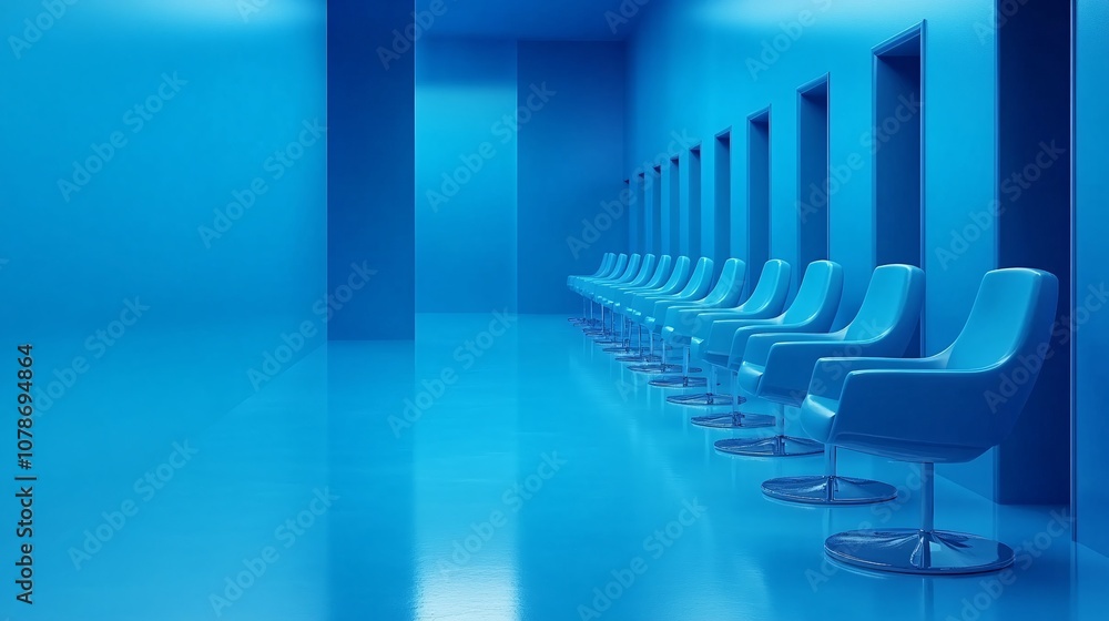 Leinwandbilder Call center environment with agents each focused on their tasks, creating a feeling of dedicated customer service with side empty space for text Stockphoto style