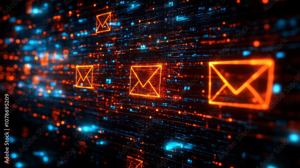 Poster digital support icons on a computer screen, including phone, chat, and email symbols, illustrating c