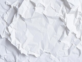 Obraz premium Close-up shot of a crumpled white paper, crumpled background, waste, macro