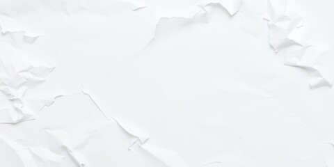 Obraz premium Crumpled white paper with sharp creases and folds, white, crumpled, office