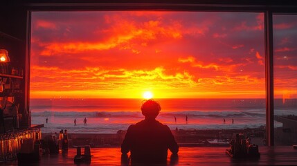 Fototapeta premium Sunset View from a Bar