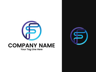 FS Letter Logo Design, FS Logo Design, Letter f logo design, Gradient f letter logo design vector template
