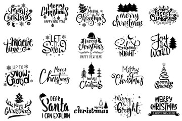 merry christmas design bundle for invitation card, t-shirt, mug, banner, etc.