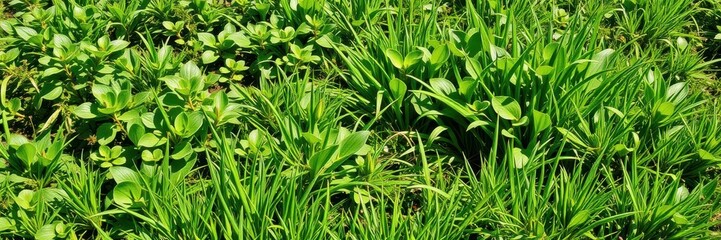 Obraz premium Vibrant green grass perfect for spring, greenery, environment, springtime
