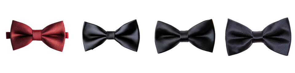Assortment of Elegant Bow Ties in Classic Red and Sophisticated Black Hues Ideal for Stylish Formal Attire and Dapper Looks at Weddings Events or Corporate Settings