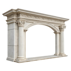 Fototapeta premium Ornate Marble Arch with Classical Columns isolated on transparent background cutout, PNG file, Cutout file