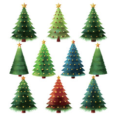 Fototapeta premium Christmas tree element collection in flat design