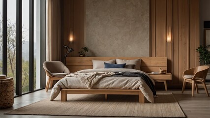 minimalist japandi style bedroom