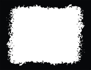 Fototapeta premium Grunge border brush, grunge border edge, square grunge border. Vector grunge black frame with white background for your text. Black ink grunge lines stroke painting frame blank space. Dirty and damage