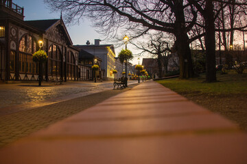 Ulica T. Kościuski w nocy. Szczawno Zdrój. © wojwarm