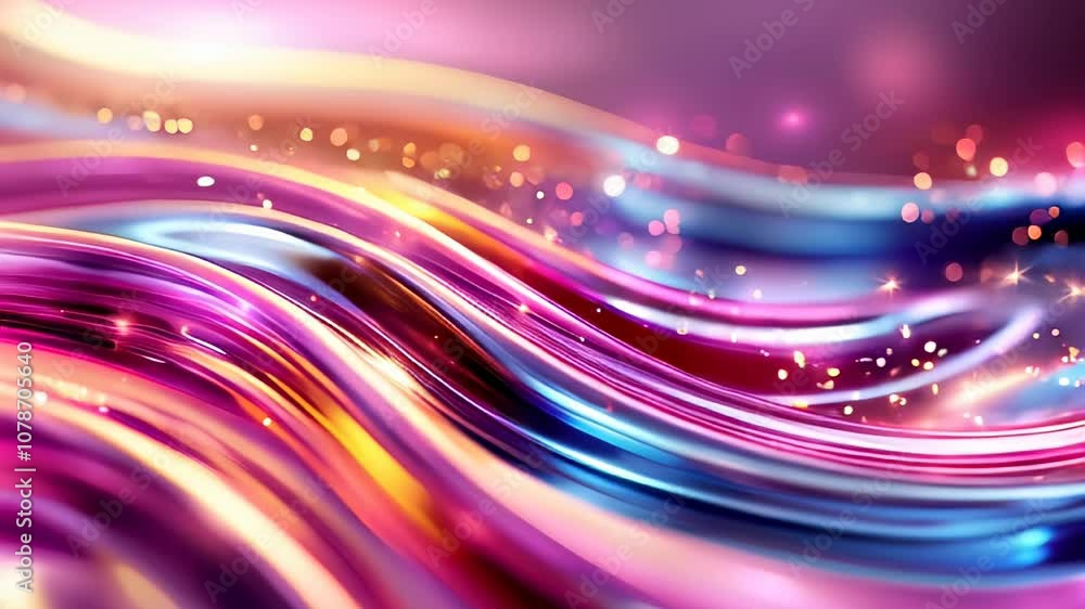 Poster mesmerizing waves of color and sparkling lights create a stunning visual experience full of energy a