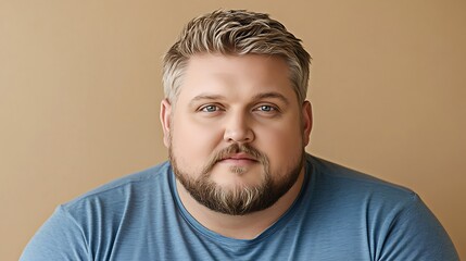 Obraz premium Confident man with stylish beard shows expressive personality in portrait photography