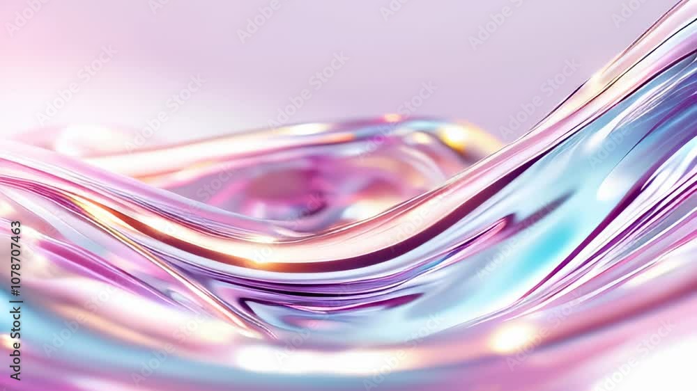 Poster pastel-colored waves flow elegantly, creating a calming and mesmerizing visual experience that capti