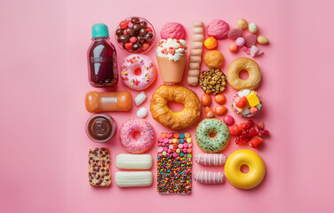 Unhealthy products.top views of  food bad for figure skin heart