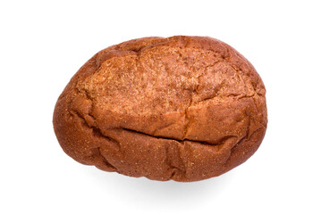 Bran bread isolated on white background.