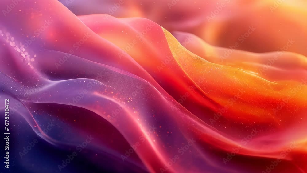 Poster experience the mesmerizing movement of colorful waves blending together in an enchanting display of 