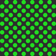 Seamless black and green polka dot pattern. Round circles in modern style. Geometric abstract vector design for print on textile. Minimalistic retro concept © ROMAN RYBALKO