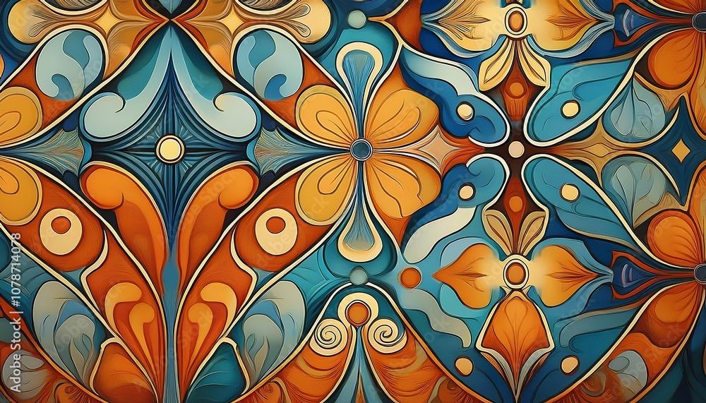 Poster ceramic pattern with a touch of modern color