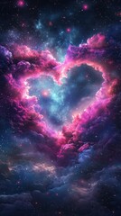 Herzf&ouml;rmige Wolken im Nachthimmel