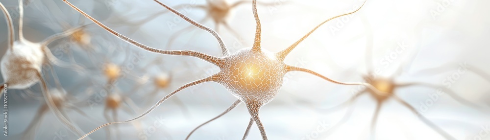 Aufkleber a close-up view of interconnected neurons, showcasing their delicate structures and the vibrant conn