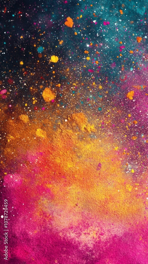 Aufkleber a colorful explosion of paint splatters on a canvas