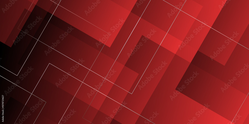 Aufkleber red pattern seamless square line and technology line. abstract digital illustration web futuristic b