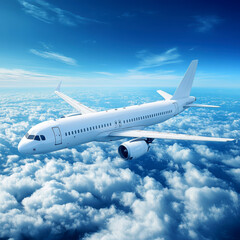 Obraz premium Condensation trails of a flying jet. AI generative.