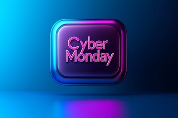 cyber monday banner with blue and purple gradient