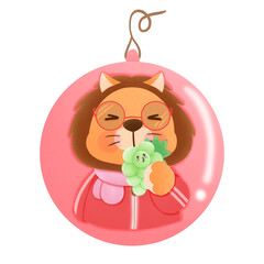 Lion eat grapes 