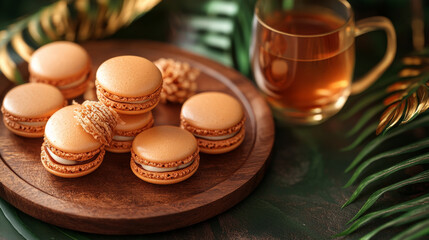 Obraz premium Dessert , Thai Tea Macaron
