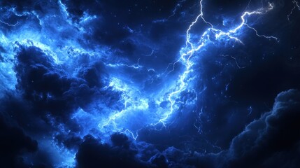 Lightning Strike in the Night Sky