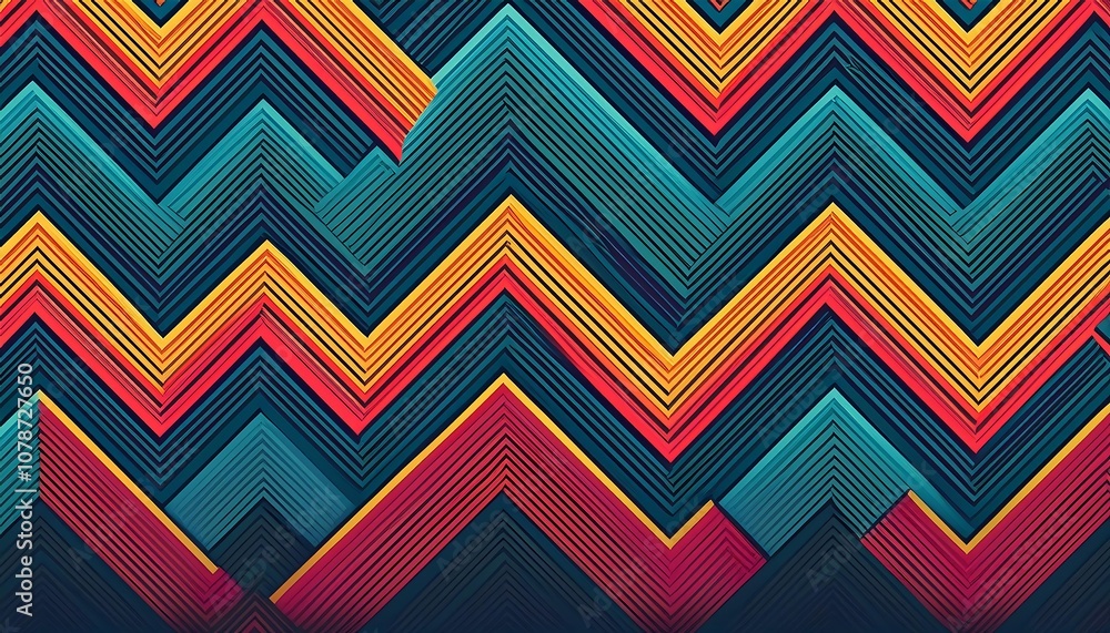 Poster zigzag pattern with contrasting colors
