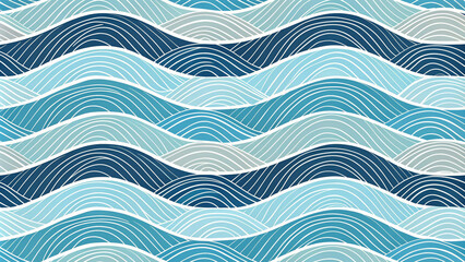 Fototapeta premium Abstract Blue and White Wave Pattern