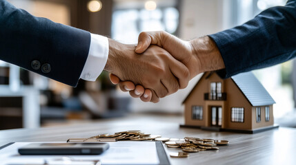 Client and Agent Shaking Hands After Signing a Contract