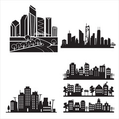 Obraz premium set of vector city silhouette