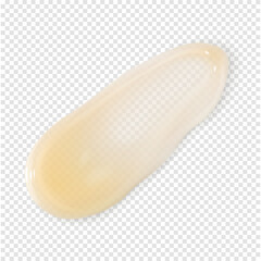 Beige moisturizing cream fluid with Centella stroke skincare beauty product transparent isolated realistic illustration