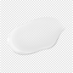 White cream moisturizer smear skincare cosmetic beauty product isolated realistic illustration