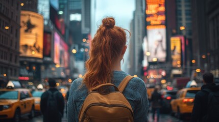 Fototapeta premium Young Woman Exploring the City