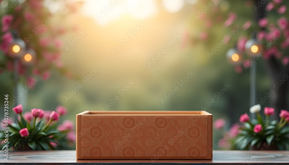 Poster an eye-catching social media poster template featuring an empty box set against a stunning backgroun