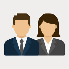 Fototapeta premium Professional avatar icons representing male and female business professionals