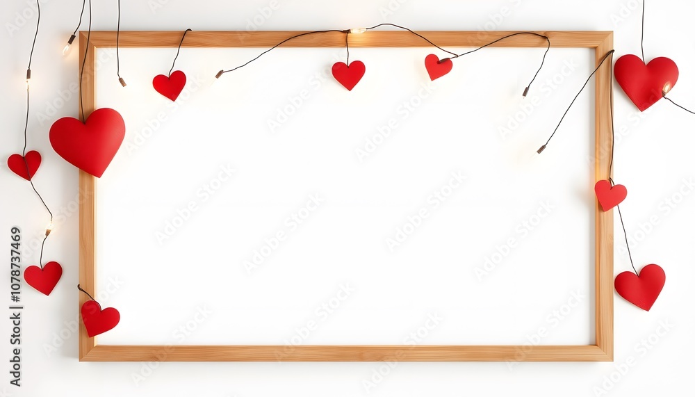 Poster empty poster frame against a beautiful heart background for romantic and creative displays perfect f