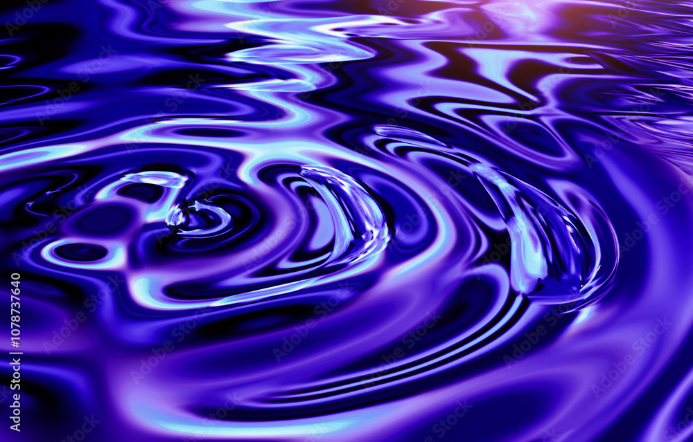 Poster waves, ripple and purple with water, pattern and background for digital texture. environment, reflec