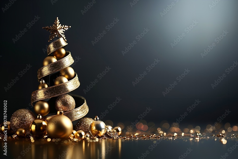 Poster an in-depth view of on a smooth black background with a large text area for backdrop utilize a golde
