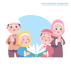 muslim kids cute cartoon character